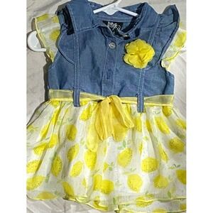 DDG Darling 18-month denim and lemon dress without shorts